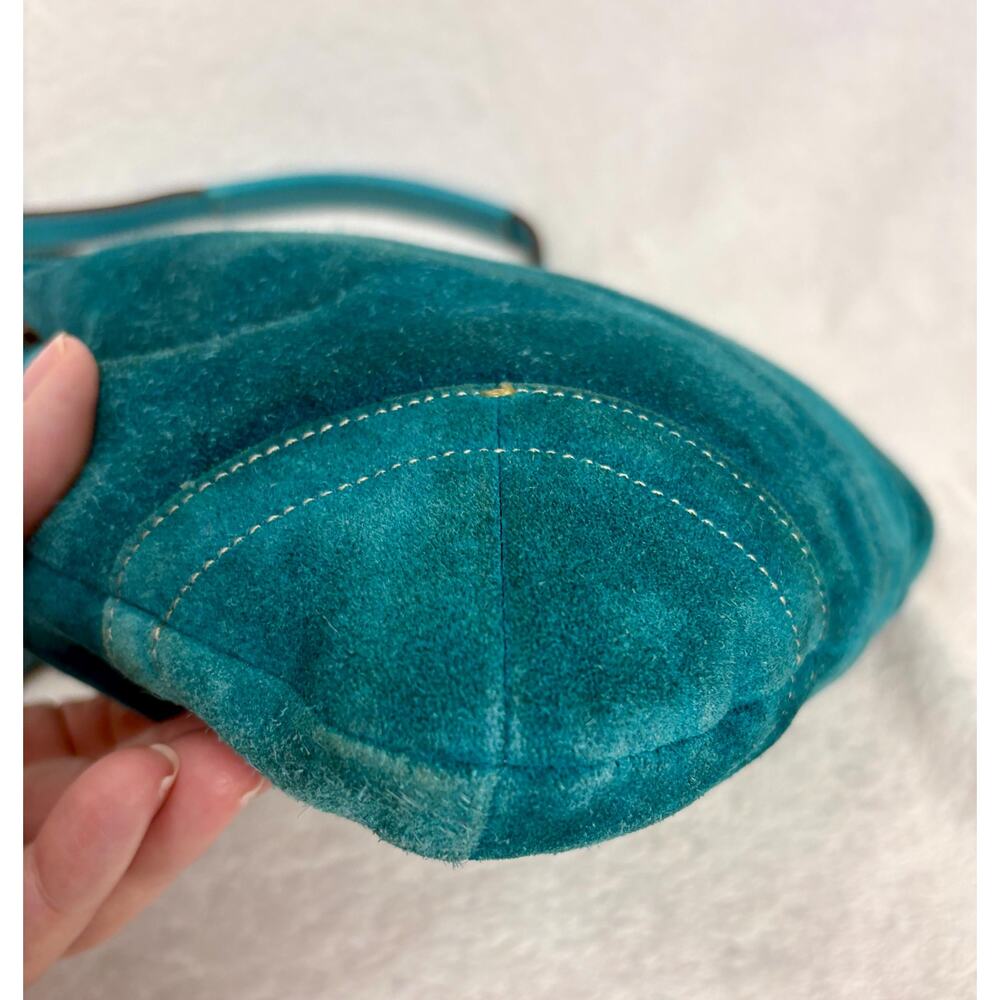 Vintage Coach Soho Suede Drawstring Cinch Bag in Turquoise Suede - Picture 7 of 15